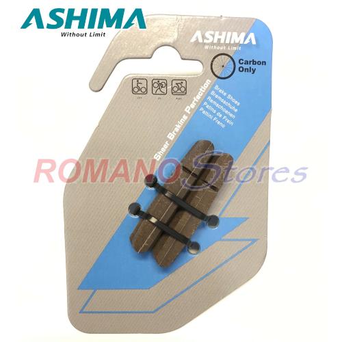 PATTINI FRENO ASHIMA PER SHIMANO IN SUGHERO PER CERCHI IN CARBONIO 54 MM.