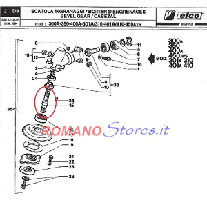 PERNO COPPIA CONICA ORIGINALE EFCO JET300/JET400/JET450/JET301 8x1.25 SX FEMMINA