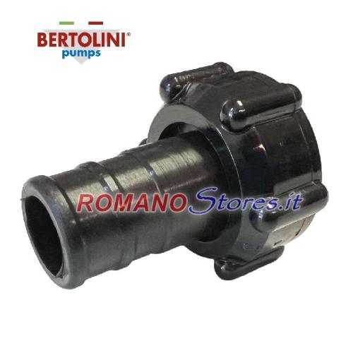 GHIERA+RACCORDO TUBO ASPIRAZIONE ORIGINALE BERTOLINI PUMP PER POMPA 20SR/TRIAL 1° TIPO