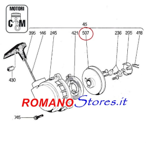 PULEGGIA RIAVVOLGI CAVO AVVIAMENTO ORIGINALE CM 46 N NUOVO TIPO