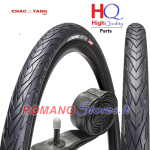 COPERTONE 28x1 5/8x1 1/8 700x35 SCANALATO NERO CHAOYANG + CAMERA VALVOLA AMERICA