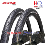 COPERTONE 28x1 5/8x1 1/8 700x35 SCANALATO NERO CHAOYANG + CAMERA VALVOLA ITALIA "4 Pezzi"