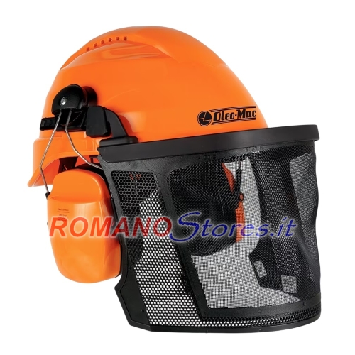 CASCO DA LAVORO PROTETTIVO CON VISIERA IN RETE E CUFFIE TAGLIA UNICA