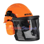 CASCO DA LAVORO PROTETTIVO CON VISIERA IN RETE E CUFFIE TAGLIA UNICA