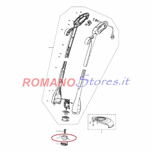 PULEGGIA TESTINA CON FILO D.1.0 mm. per IKRA RT21-2 CT SHARK