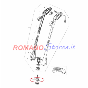 PULEGGIA TESTINA CON FILO D.1.0 mm. per IKRA RT21-2 CT SHARK