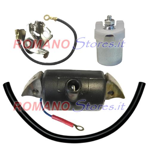 BOBINA ALTA TENSIONE INTERNA + CONTATTI + CONDENSATORE + CAVO IMPIANTO BOSCH / JLO / BRUMI