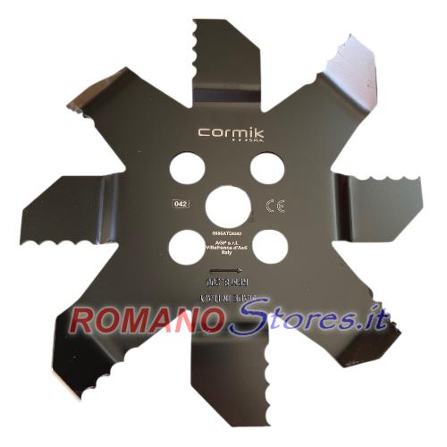 DISCO TRINCIA TUTTO PER DECESPUGLIATORE 8 TAGLI RICURVI 250 x 25.4 x 3.5 mm