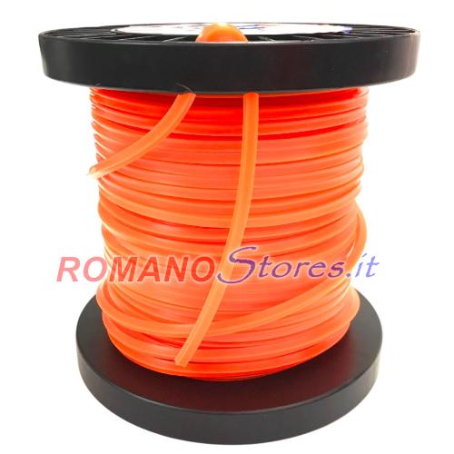 FILO QUADRO PER DECESPUGLIATORE 4.4 x 25 MT FRANCE ARANCIO A BOBINA