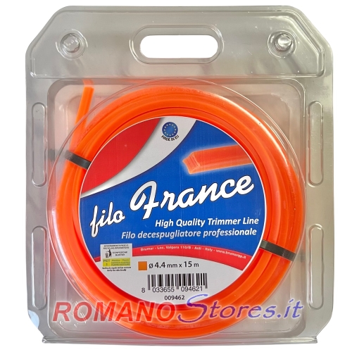 FILO QUADRO PER DECESPUGLIATORE 4.4 x 15 MT FRANCE ARANCIO