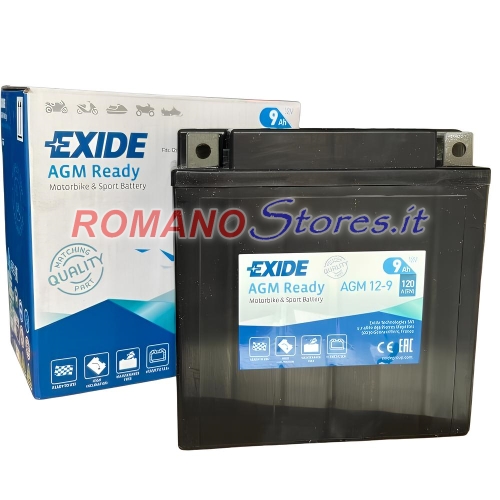 BATTERIAE EXIDE SIGILLATA PRECARICATA 12V / 9AH AGM 12-9 = YB9-B