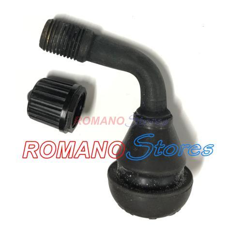 2 Valvole Tubeless Per Scooter/Moto - Angolo 45&deg;, Gomma E Ottone, Foro 11.5mm